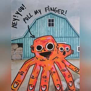 Vibrant Orange Octopus Art Painting